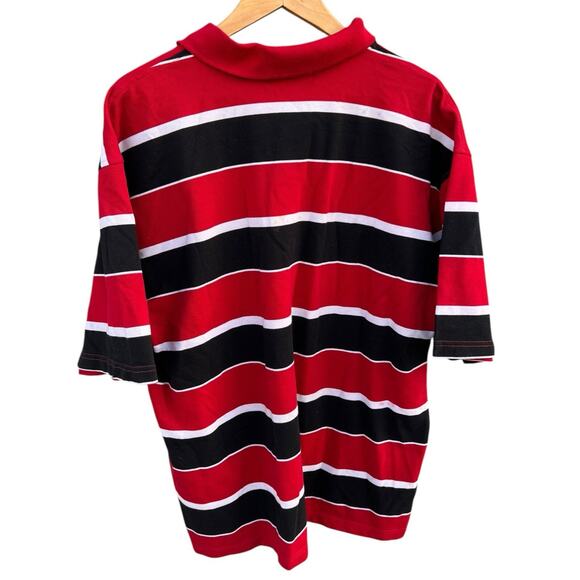 LA Gate Collection Polo Shirt Striped Mens 2XL Red Black Big Tall Short Sleeve - Picture 4 of 5